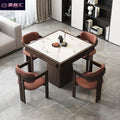Mahjong table, egg-cracking special table, solid wood eight immortals table, square table, dining table, new chinoiserie slate chess and card table and chairs
