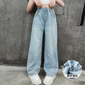 Girls' wide-leg pants - summer lightweight  new collection - tencel loose fit straight leg jeans for girls and big girls
