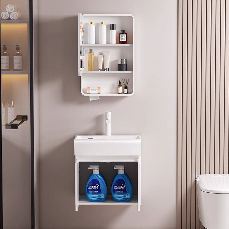Small apartment circular arc bathroom cabinet deepened wash basin space honeycomb aluminum washbasin cabinet combined toilet washbasin