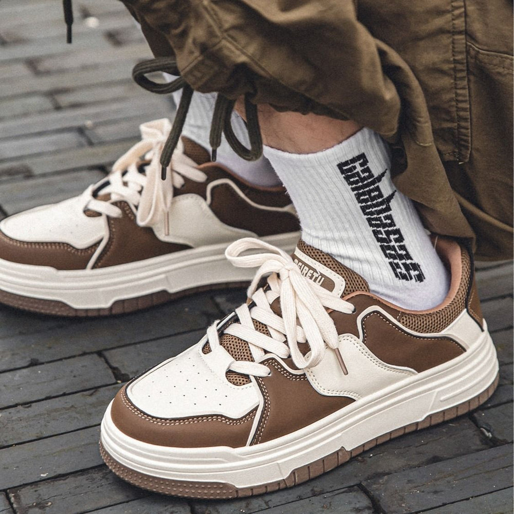 2024 spring new arrival: trendy men's sneakers - instagrammable, versatile, niche design, student style, american board shoes, chunky sole athletic shoes for men