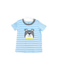 Original export carters boys' blue and white striped puppy print 100% cotton short-sleeve t-shirt, baby summer crew neck top
