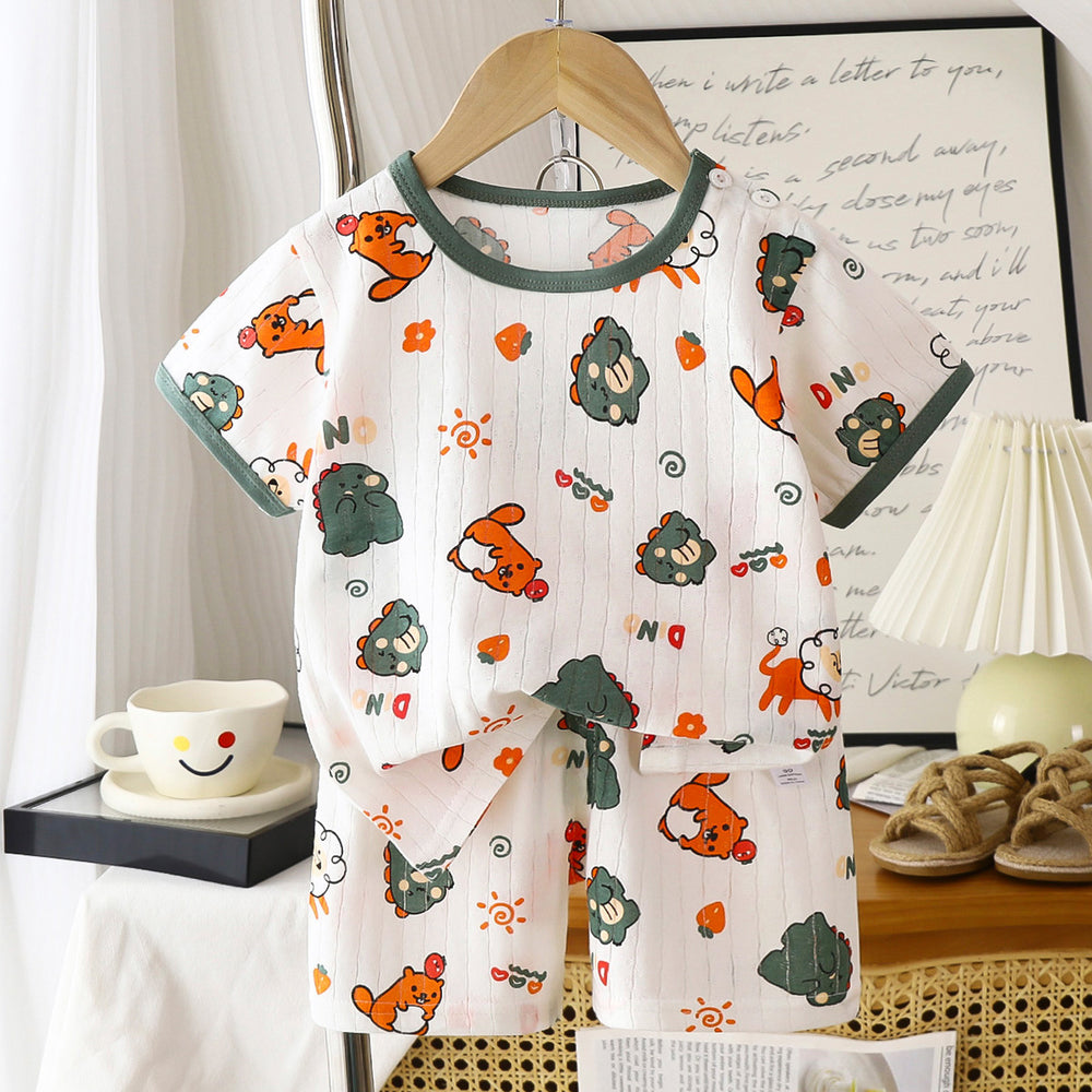 summer new arrivals: kids' short-sleeve and shorts sets - baby boys' and girls' t-shirt and shorts outfits, all-cotton wholesale