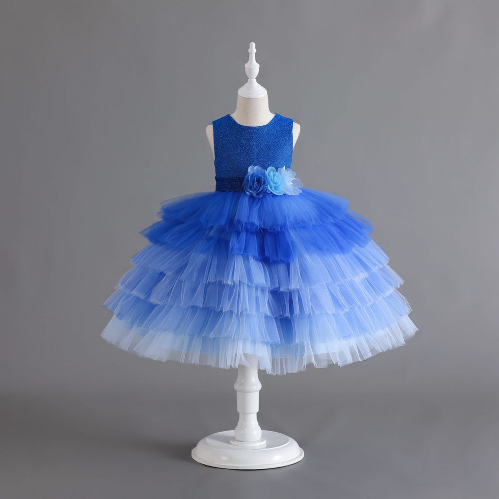 New arrival: gradient tulle tutu dress - girls' princess party dress, flower dresses for export