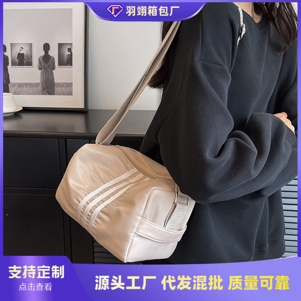 Nylon cloth bag women's 2023 new high-end broadband shoulder messenger bag summer versatile Boston pillow bag