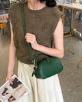 Genuine leather crossbody bag - 2024 spring/summer versatile fashion handbag - fresh & chic top grain cowhide premium small square bag