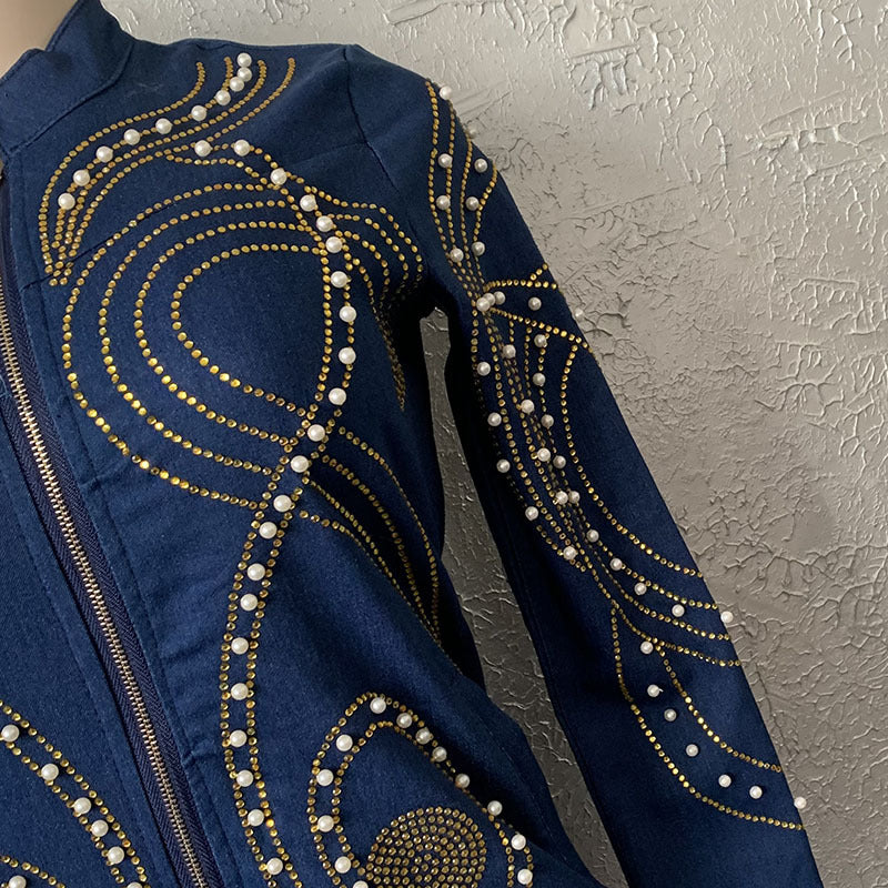 supply manufacturers direct sales african fashionfashion silm elastic denim silm hot diamond beaded long skirt big sale