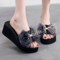 Spring/summer anti-slip platform sandals & slides for women - new 2025 collection - bow detail, high heel, slimming & height increasing