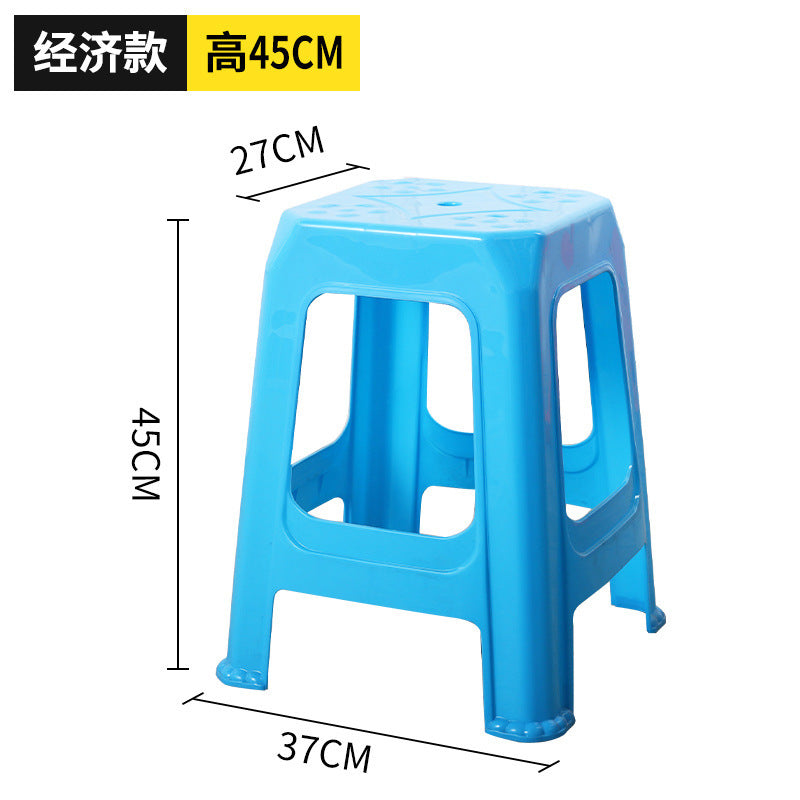 Extra thick red plastic stool cooked glue household thickened dining table stool plastic chair adult high bench high foot stool commercial