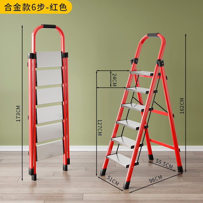 Ladder for homemultifunctional herringbone ladder foldable ladder stair stool small indoor extra thick flower stand thickened carbon steel