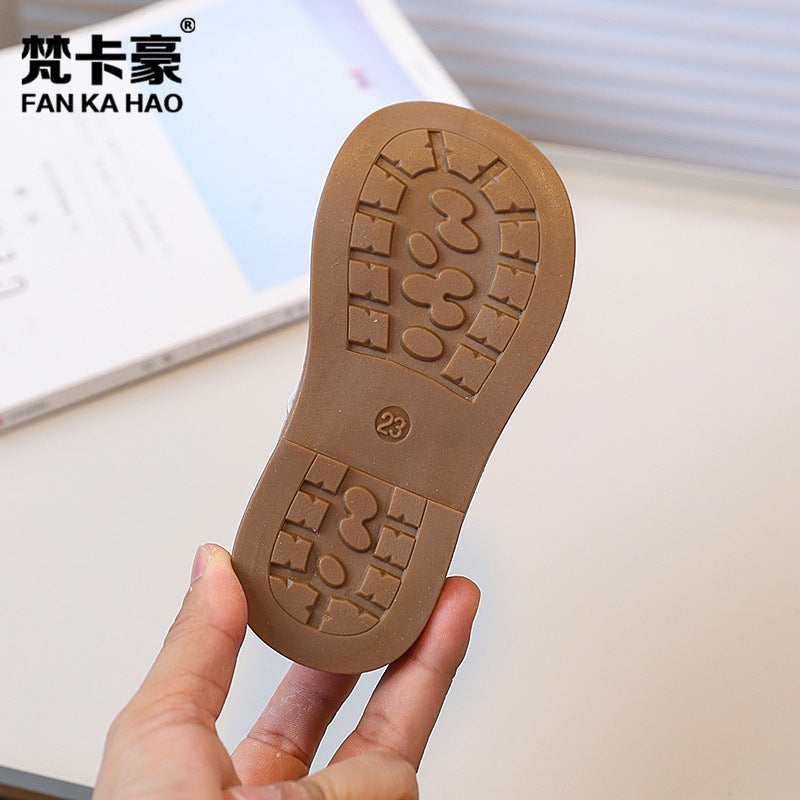Girls' cute sunflower princess shoes - new autumn  korean style soft sole flats for kids, baby moccasins