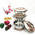 cross-border 2.3-4.5-6.5l 3pcs lotus double-layer insulation box insulation lunch box insulation tableware