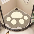 Cartoon cat paw bathroom non-slip mat - hollow silk loop rug for bathroom, shower, and bathrooms - anti-slip shower mat