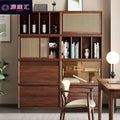Black walnut solid wood sideboard bookcase low cabinet floor-standing bookshelf plaid storage rack storage cabinet coffee table tv cabinet