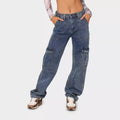 Ebay fashion cross-border  new arrival denim semi-elastic design stylisheasiest for matchworkwear pants  women's fashion