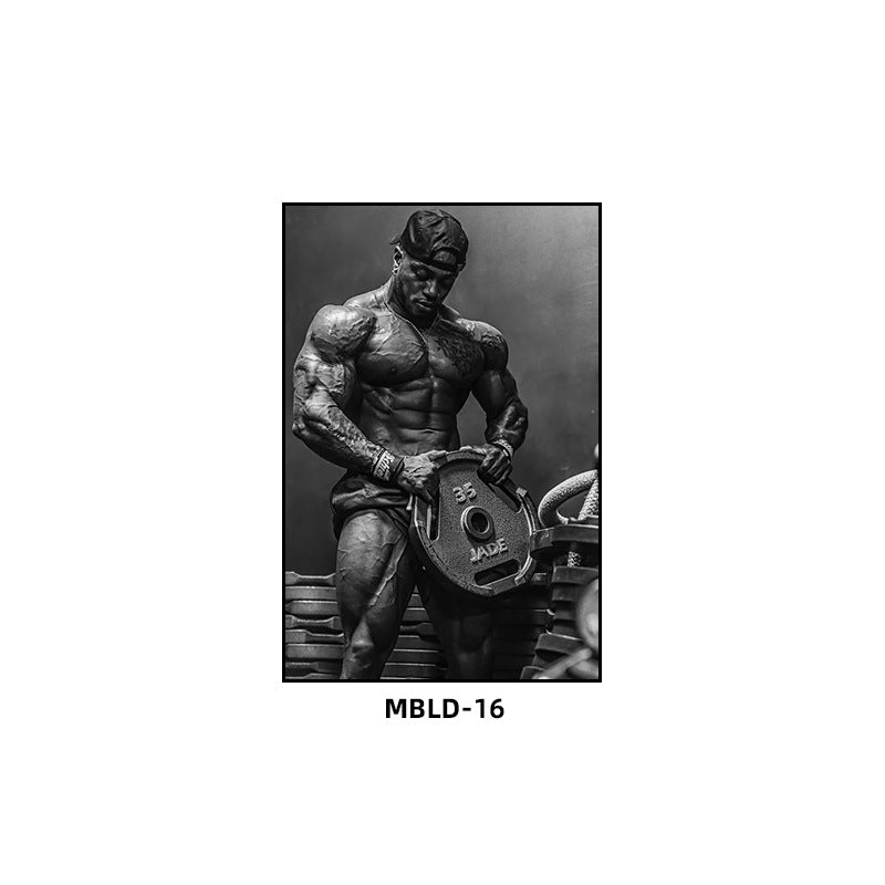 Gym wall decoration painting Brandon Hendrickson boxing gym fighting muscle man hanging painting bodybuilding personal trainer