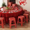 Red plastic stool extra thick living room cooked rubber adult high stool durable non-slip casual dining table thickened stacking dining chair