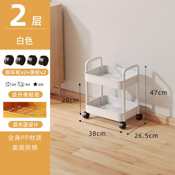 Influencer-style rolling cart shelf - home use, kitchen, bedroom, snack rack, living room multifunctional storage organizer - wholesale
