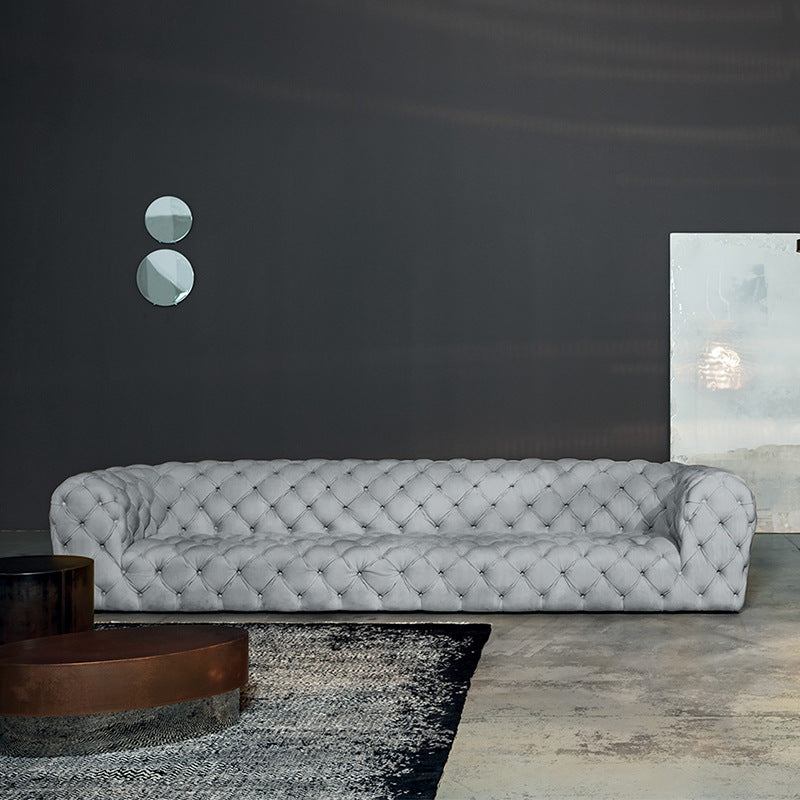 Foshan italian light luxury nubuck leather sofa american stylecasual living room nubuck velvet full buckle sofa furniture wholesale