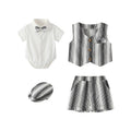 Boys' clothing  new collection: four-piece vest set - gentleman's plaid summer outfit for baby boys