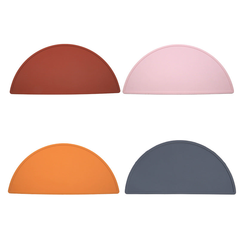 Customized solid color silicone children's placemats, durable student silicone placemats, anti-scalding, non-slip and heat-insulating silicone table mats