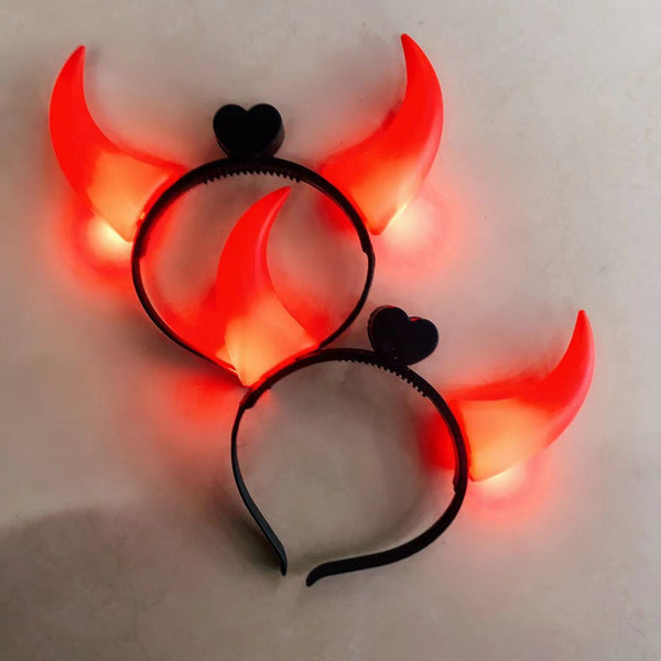 LED luminous horns little devil angel headband head buckle hairpin headgear holiday ground marketing gifts magic horns