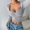 Independent station cross-border european and american clothing pit strip brushed t-shirt  spring and summer new arrivalshortcrop topsense of designtops