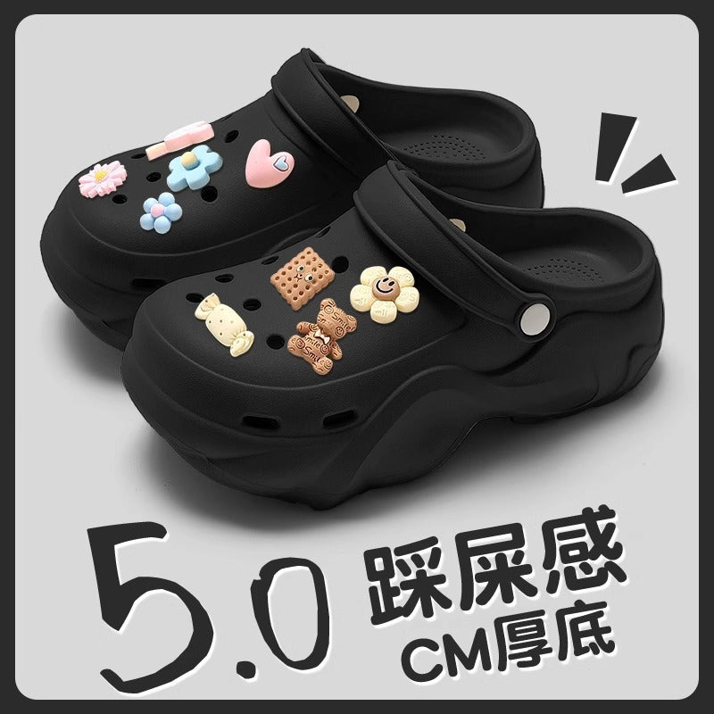 Women's clogs summer outdoor wear 2026 new eva beach seaside non-slip anti-odor thick sole height increasing sandals