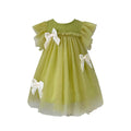 Girls' dress : stylish bowknot mesh princess dress, korean style flutter sleeve dress