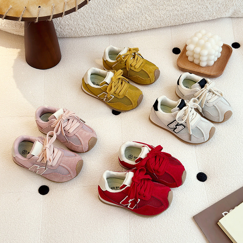 Children's German training shoes 2025 summer new Korean version of girls soft-soled sports shoes boys breathable mesh Forrest Gump shoes tide