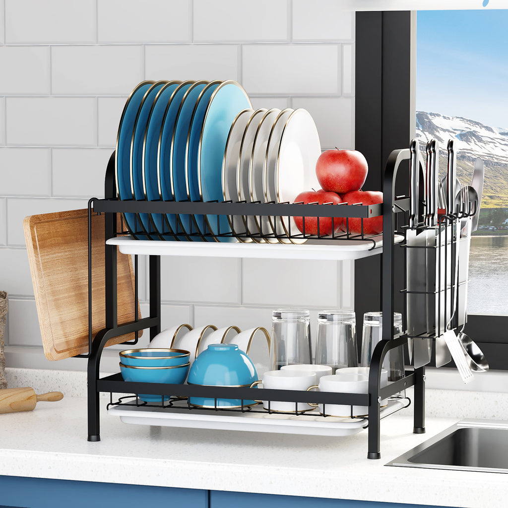 Kitchen Shelf Dishes Storage Rack Drain Rack Household Multifunctional Bowl Rack Tableware Storage Box Cupboard
