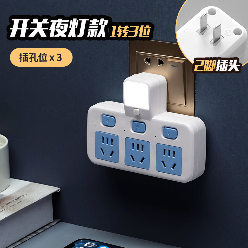 Two-pin socket, two-hole power strip, american standard plug converter, two-pin power strip, plug-in board with cable, 2-pin head panel, multi-hole