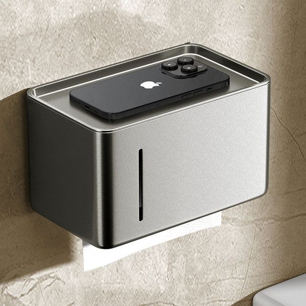Toilet toilet carton space aluminum toilet tissue roll paper rack hotel wall hanging paper box multi-function
