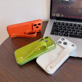 Suitable for apple 16promax to turn into 17 small v pattern plain leather wristband mobile phone case iphone17pro anti-fall case 14