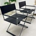 Vasily chair - vintage-inspired designer white stainless steel saddle leather folding leisure sofa chair/dining chair