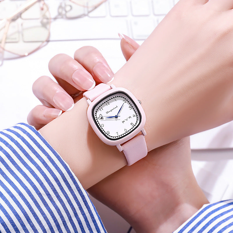 Shangmei cross-border small fresh and good-looking girl heart best friend exam watch primary and secondary school students simple square watch