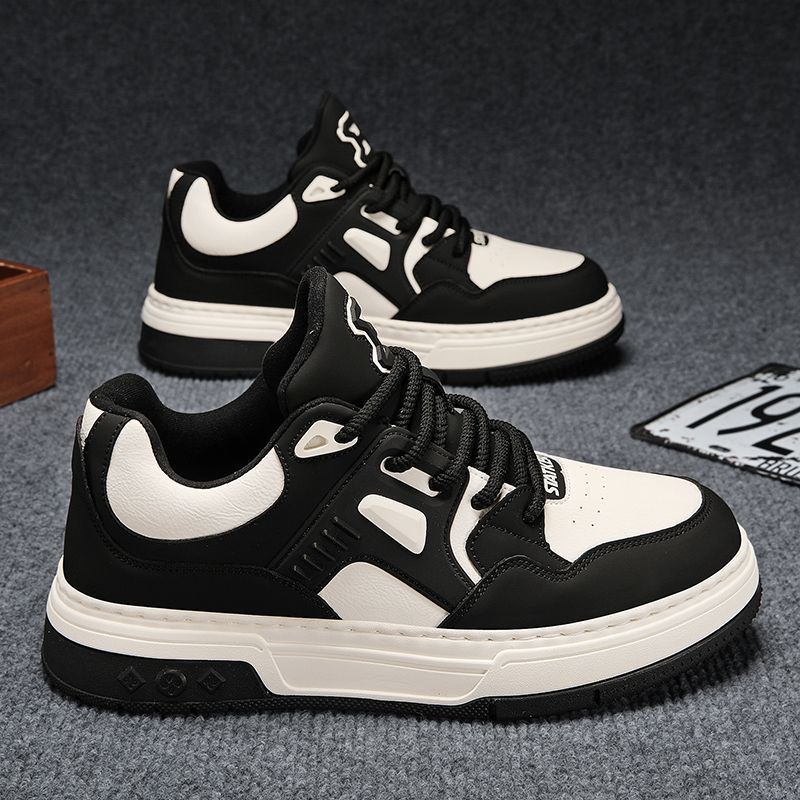 Men's shoes: 2025 spring new arrivals - premium, versatile black and white panda sneakers - student style, athletic, casual, and trendy white shoes