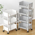 Mobile cart storage rack - multi-tier floor stand for bedroom, home, snacks, living room, bookshelf, and kitchen