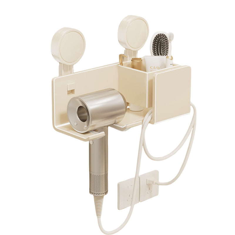 Bathroom suction cup hair dryer holder, toilet storage rack, wall-mounted lazy organizer, wall shelf