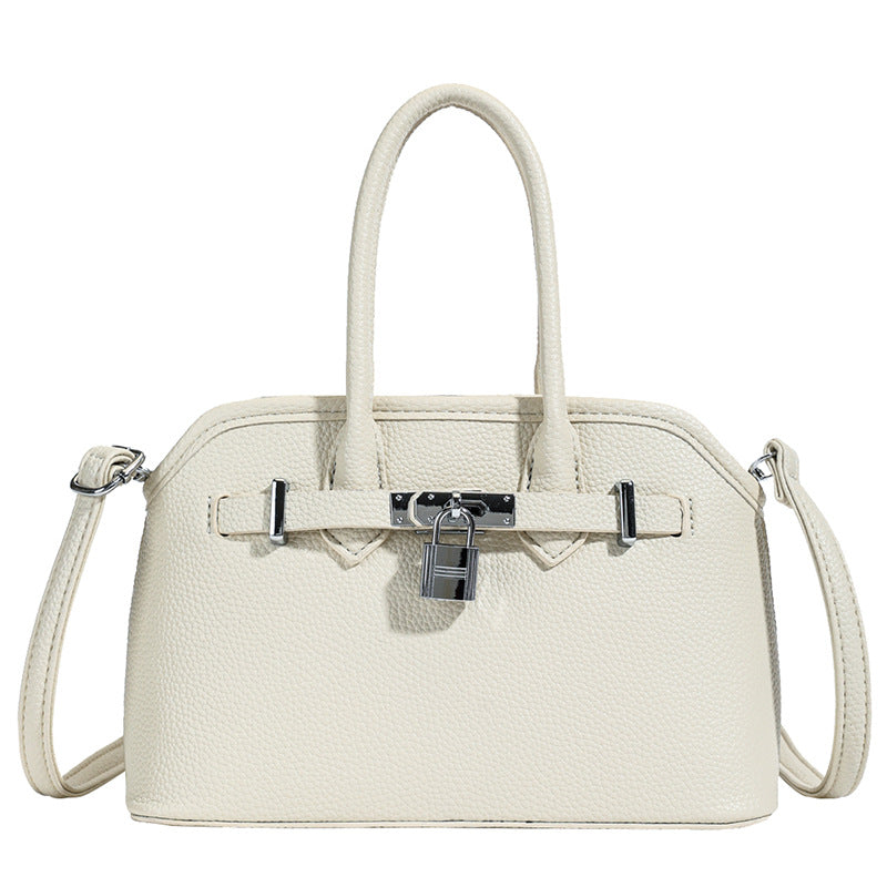 Cross-border retro handbag women's soft leather Kelly bag 2025 new high-end messenger bag versatile shoulder shell bag