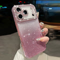 Premium rhinestone-embellished frame case for iphone 17 pro max - orange phone case, apple 15 gradient glitter full coverage