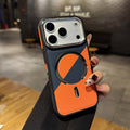 New color block leather texture magnetic iphone 17 case, apple 16 pro max shockproof protective cover - wholesale