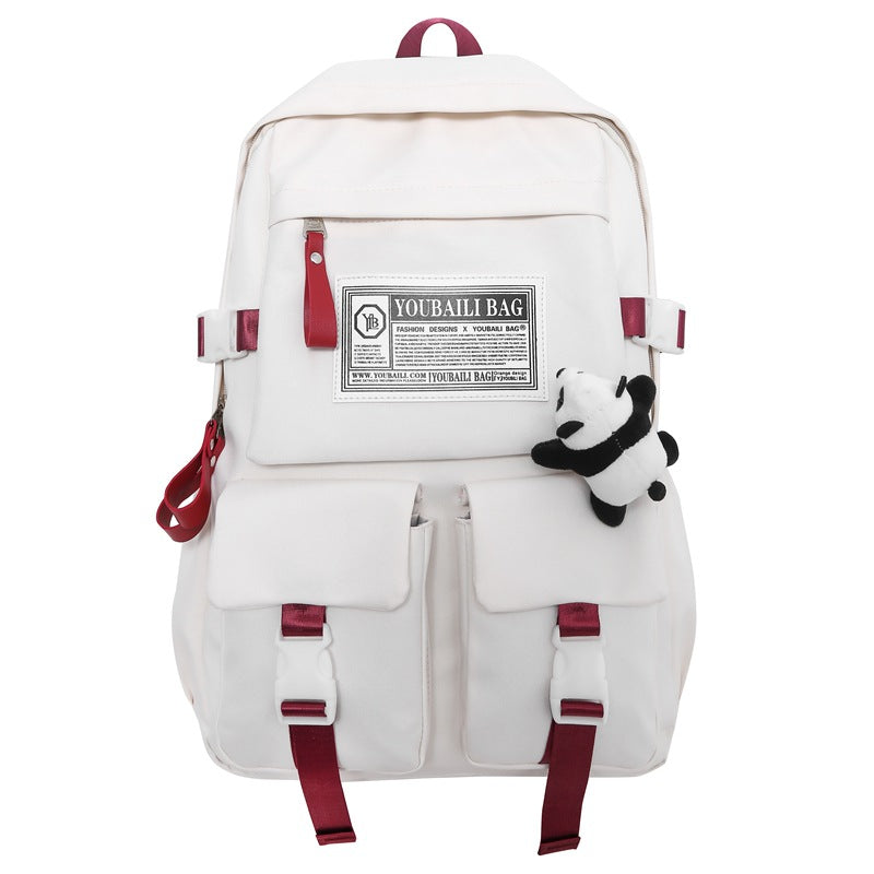 New travel backpack computer backpack casual solid color ultra-light junior high school students large-capacity schoolbag