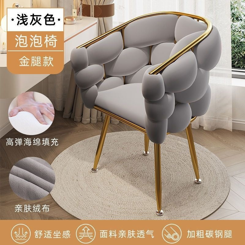 Bubble chair: minimalist, luxe design for home use - makeup vanity, manicure chair, comfortable petal shape