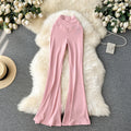 Popular ins wear casual pants for women niche style popular high waist silm micro flare pants sexy show figure yoga pants