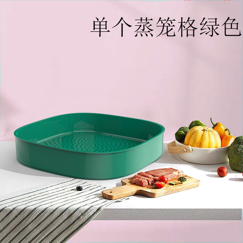 Microwave oven special heating steaming box food grade transparent steamer hot steamed buns with cover household multi-functional hot dish artifact