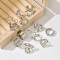Wholesale glossy ring sets - european & american cross-border jewelry - statement lava line, bowknot, and heart alloy rings for women