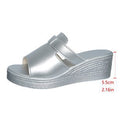 Exportplus size sandals women's summeroutwearnew arrivalfashion wedge thick bottom slippers height-increasing half slippers wholesale