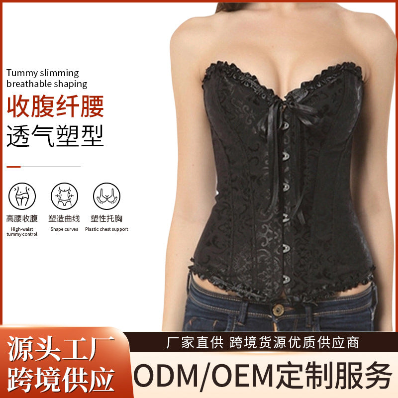 Palace body shaping tops strapless tummy slimming slimming sexylace floral corset bra
