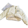 Kidsfleece-linedwinternew arrivalboys and girls school uniform topswinterheattechthickened winter stand collar outwear extra thick