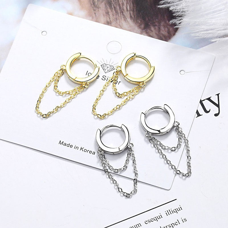 New turquoise tassel ear cuffs for women - high-quality, fashionable, and luxurious. unique design, versatile earrings, wholesale